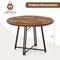 Rustic Round Dining Table 47 Inch 8-Leg Metal Base Seats 4-6 People